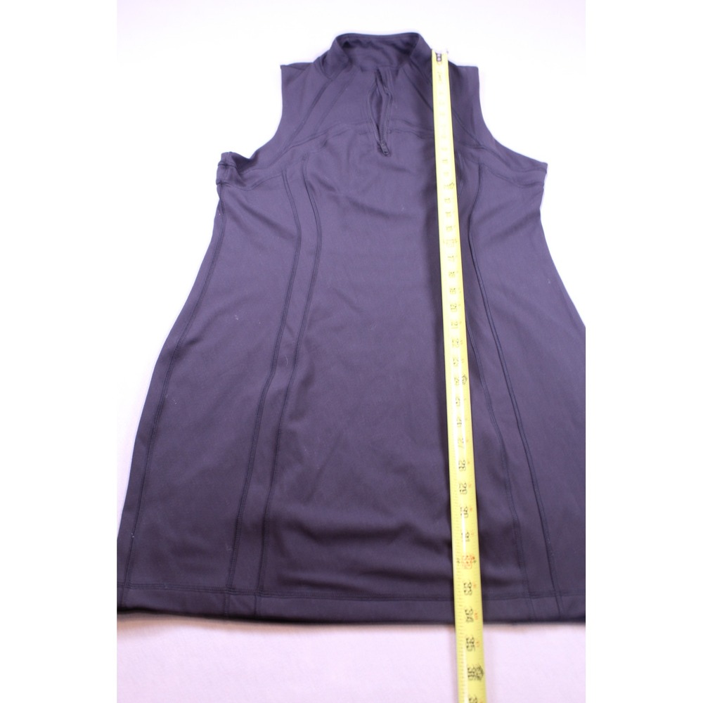 Lululemon Black Sleeveless Mock Neck Quarter Zip Athletic Tennis Dress Size 8 - Picture 2 of 6